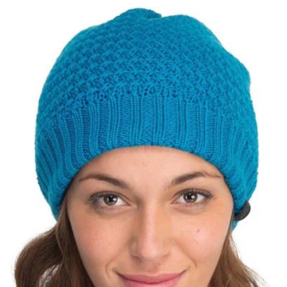 Icebreaker Skyline Hat 100% Merino Wool Teal Blue EUC!